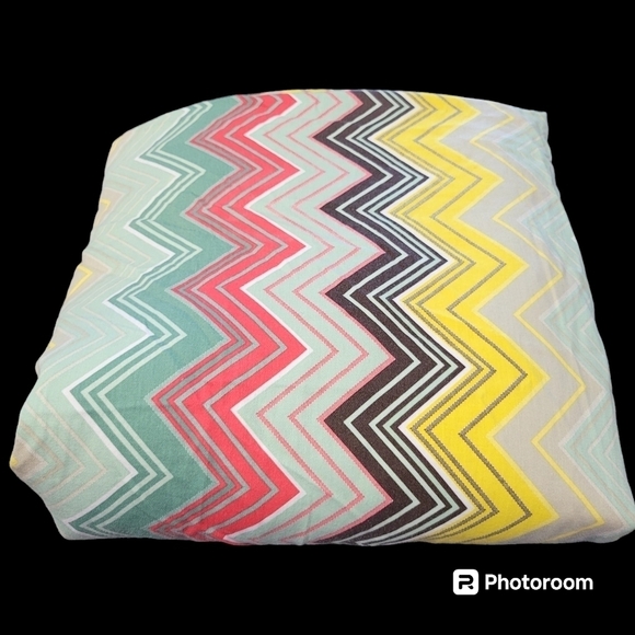 Queen Duvet Cover with 2 King Shams Zig Zag Colorful Bedding Set - Picture 2 of 5